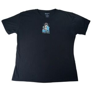 GSTR Mens Black Graphic T Shirt Geisha Dragon Culture Print Tee Size 2XL